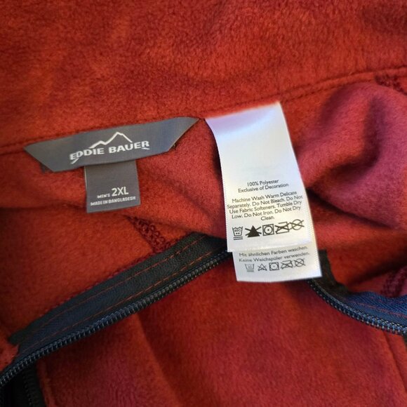 Men's EDDIE BAUER Copper/Red Fleece Vest sx 2XL - Picture 4 of 4